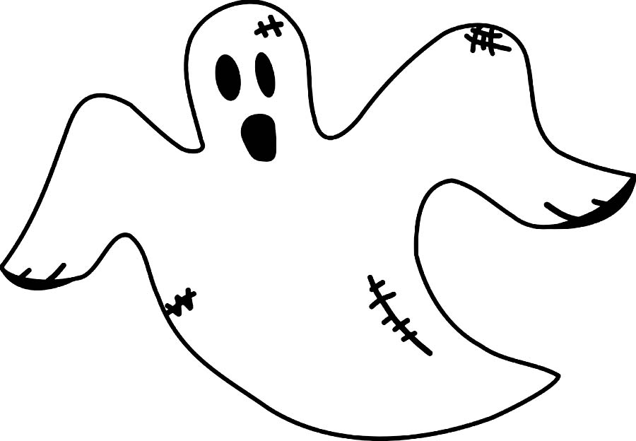 900x624 Ghost Clip Art Black And White - Ghost Drawing For Kids
