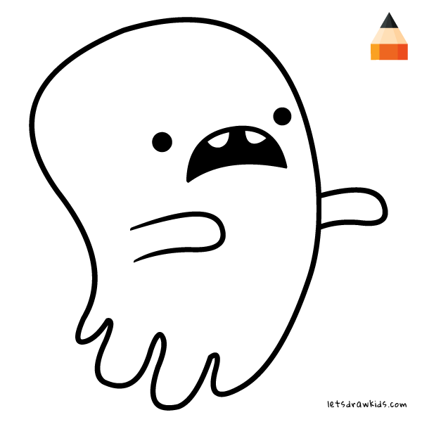 600x600 How To Draw A Ghost - Ghost Drawing For Kids