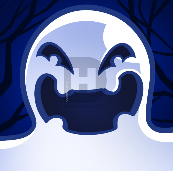 696x688 How To Draw A Ghost Face, Step - Ghost Face Drawing