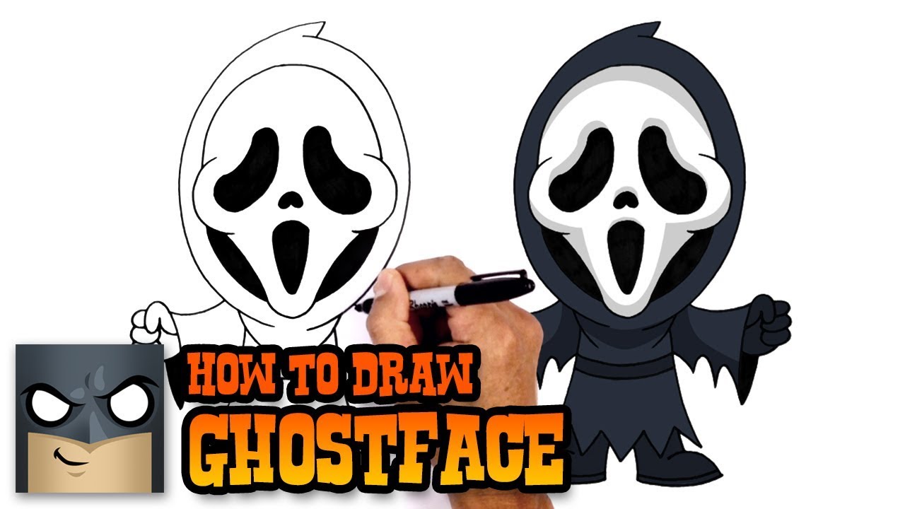 1280x720 How To Draw Ghostface Scream - Ghost Face Drawing