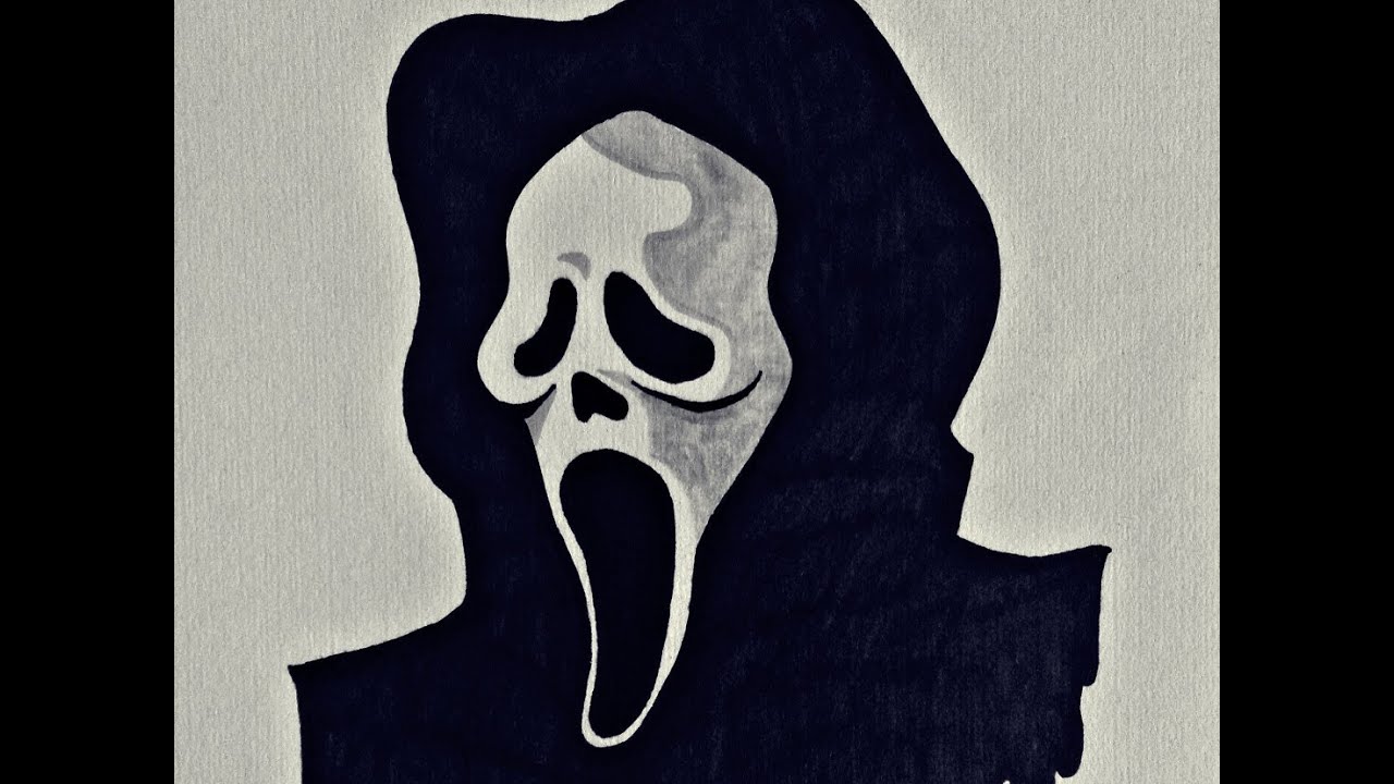 1280x720 How To Draw Ghostface, The Scream Killer - Ghost Face Drawing