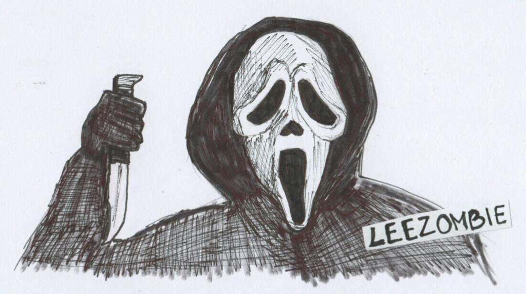 1024x572 My Drawing Of Ghostface Horror Amino - Ghost Face Drawing