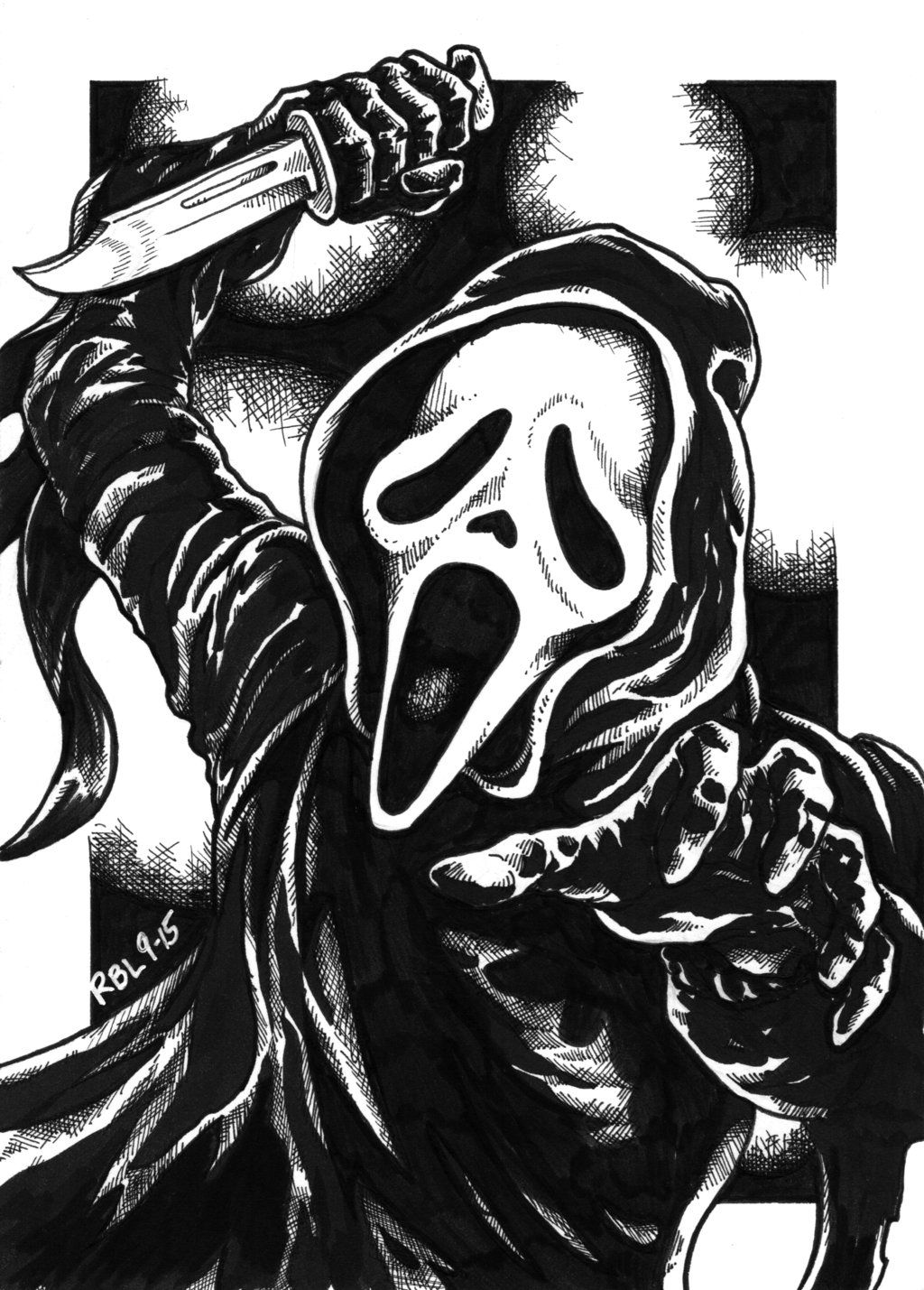 1024x1429 Welcome To The Creepshow Pixelated Nightmares Ghostface - Ghost Face Drawing