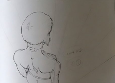 457x333 Original Sketches And Backgrounds From Ghost In The Shell Animated - Ghost In The Shell Drawing