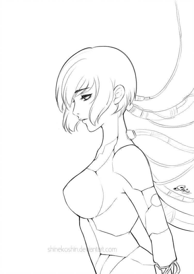 751x1063 Sketch - Ghost In The Shell Drawing