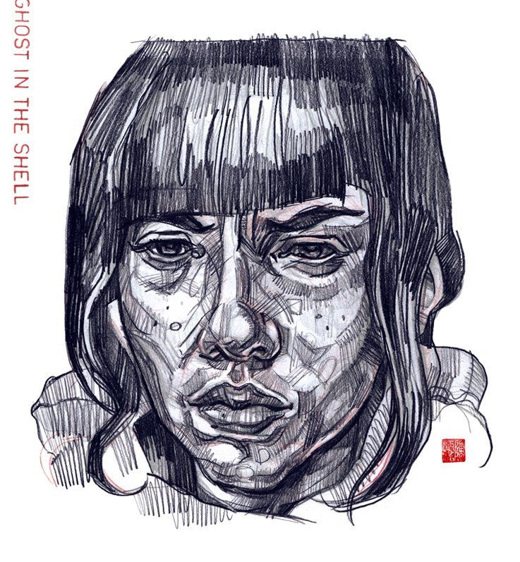 737x797 Ghost In The Shell, Pencil Drawing On Behance - Ghost In The Shell Drawing