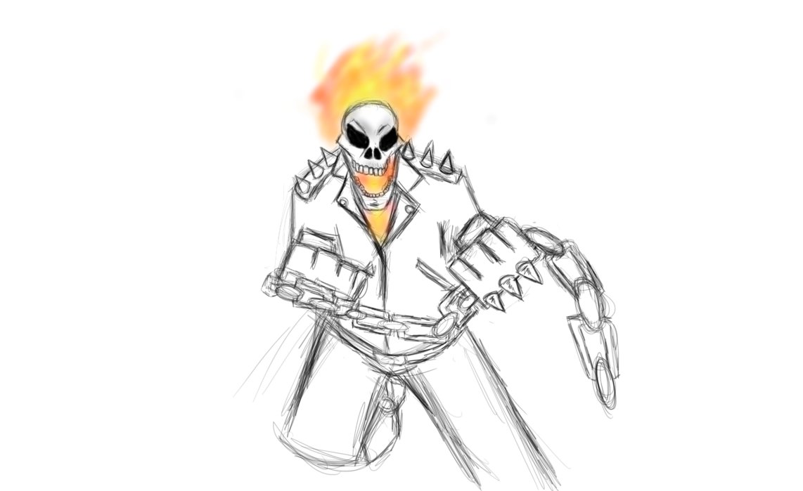 1142x699 Ghost Rider Line Drawing - Ghost Line Drawing