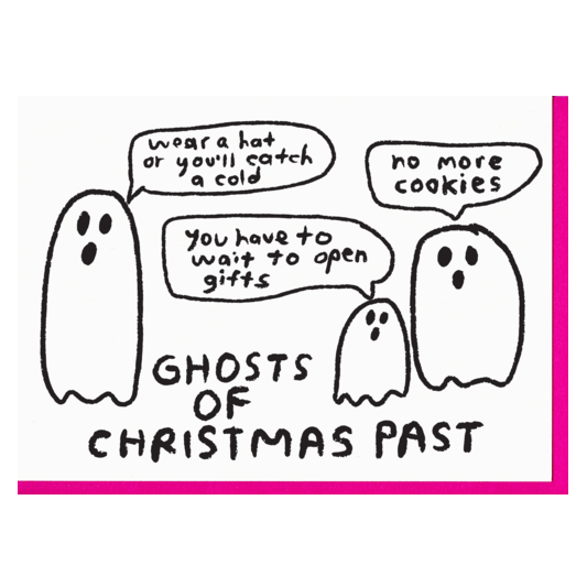 533x533 Ghosts Of Christmas Past Card - Ghost Line Drawing