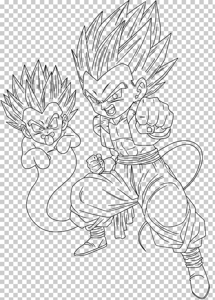 728x1014 Gotenks Line Art Drawing Sketch, Manga Png Clipart Free Cliparts - Ghost Line Drawing