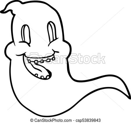 450x423 Line Drawing Of A Spooky Ghost - Ghost Line Drawing