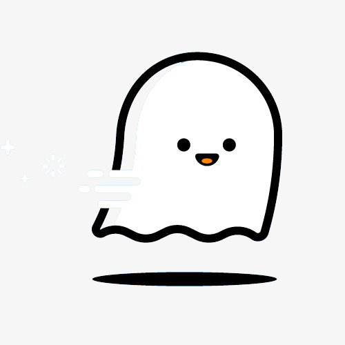 500x500 cute ghost lines, lovely, simple, black lines png - Ghost Line Drawing
