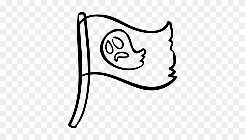 840x481 Ghost Flag Of Halloween Outline Vector - Ghost Outline Drawing