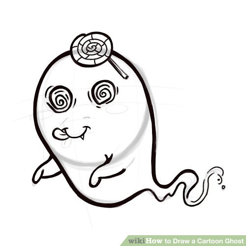 500x500 Ghost Outline Drawing - Ghost Outline Drawing