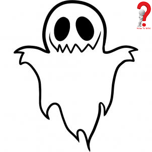 302x302 How To Draw A Ghost Easy Tutorial How To Wiki - Ghost Outline Drawing