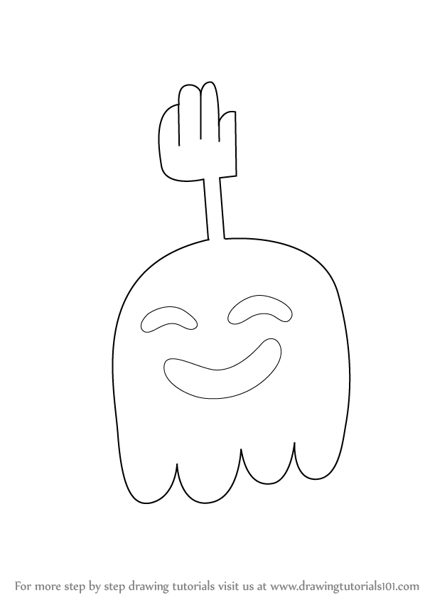 598x844 Learn How To Draw Hi Five Ghost From Regular Show - Ghost Outline Drawing