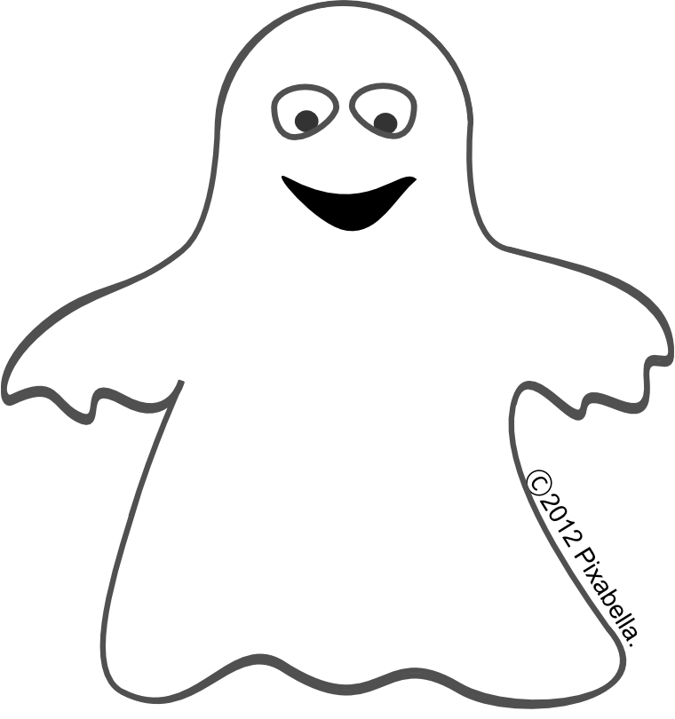760x810 Clip Art Ghost Face Template Clipart - Ghost Outline Drawing