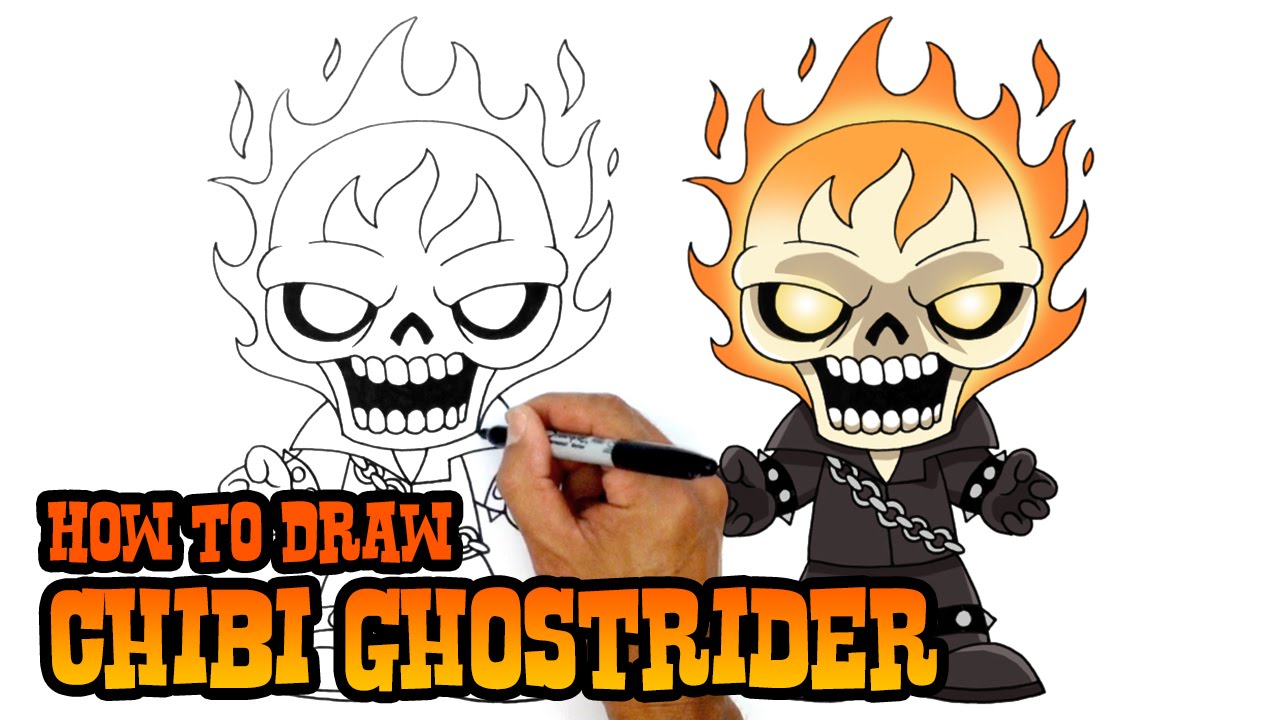 1280x720 How To Draw Ghostrider Marvel Comics - Ghost Rider Drawing