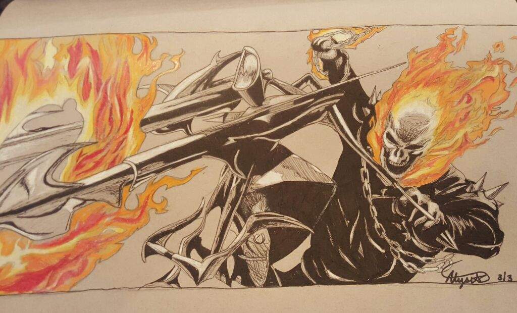 1024x620 My New Ghostrider Drawing Comics Amino - Ghost Rider Drawing