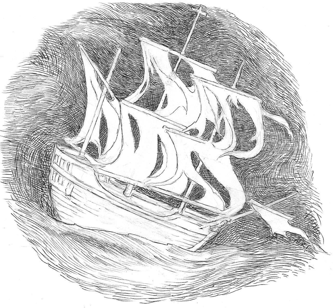 1280x1184 Ghostship - Ghost Ship Drawing