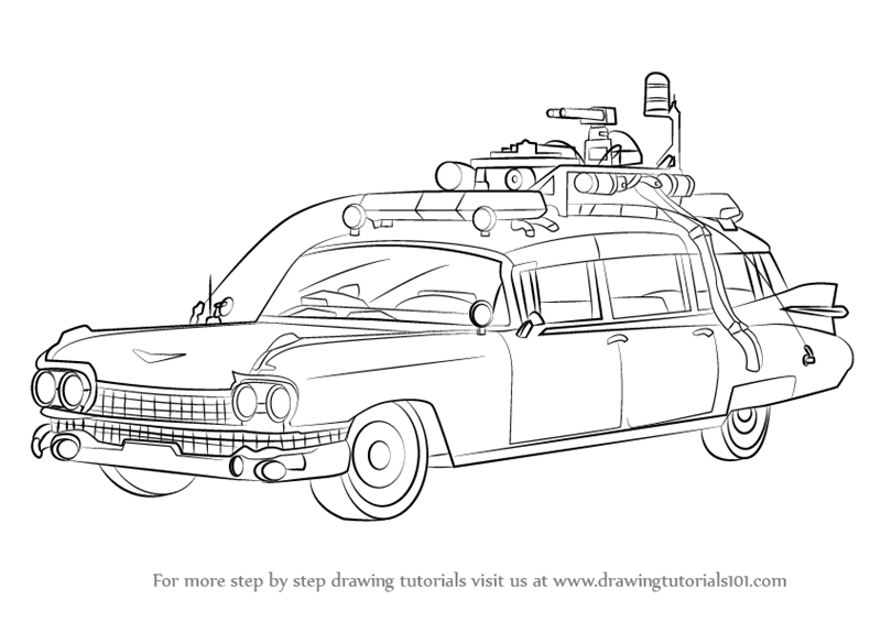 800x565 Learn How To Draw The Ghostbusters Car - Ghostbusters Drawing