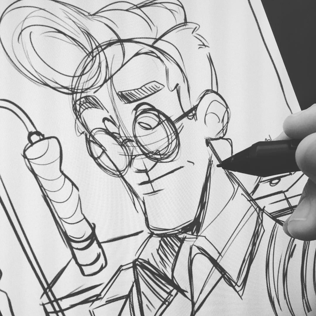 1080x1080 Quick Egon Warm Up From This Morning - Ghostbusters Drawing