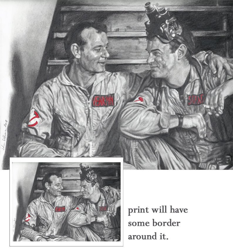 794x851 Ghostbusters Bill Murray And Dan Aykroyd Candid Drawing Print Etsy - Ghostbusters Drawing