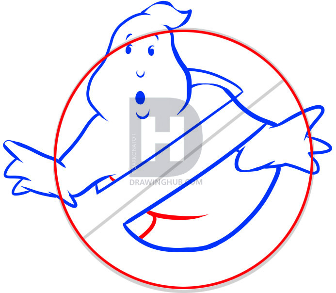 693x604 how to draw the ghostbusters, ghostbusters ghostbusters, step - Ghostbusters Logo Drawing