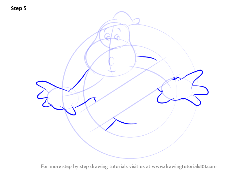 843x596 learn how to draw ghostbusters logo - Ghostbusters Logo Drawing