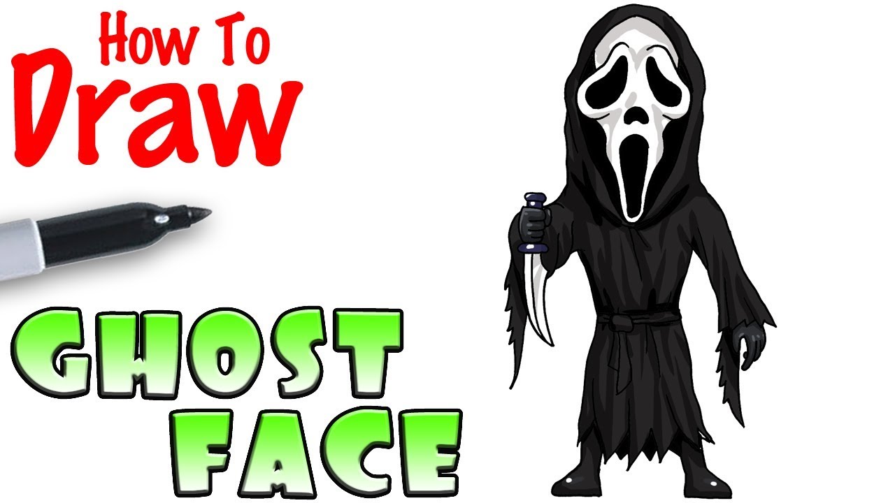 1280x720 how to draw ghostface scream - Ghostface Drawing