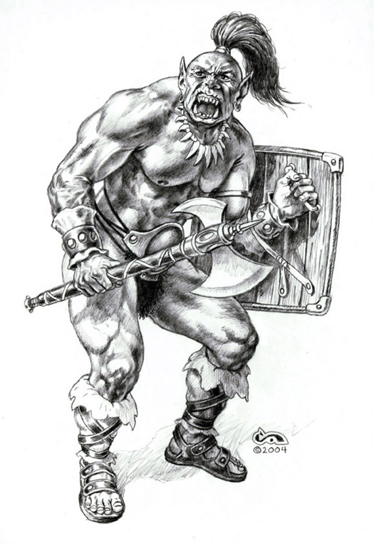 525x762 giant ogre drawing clyde caldwell online - Giant Drawing