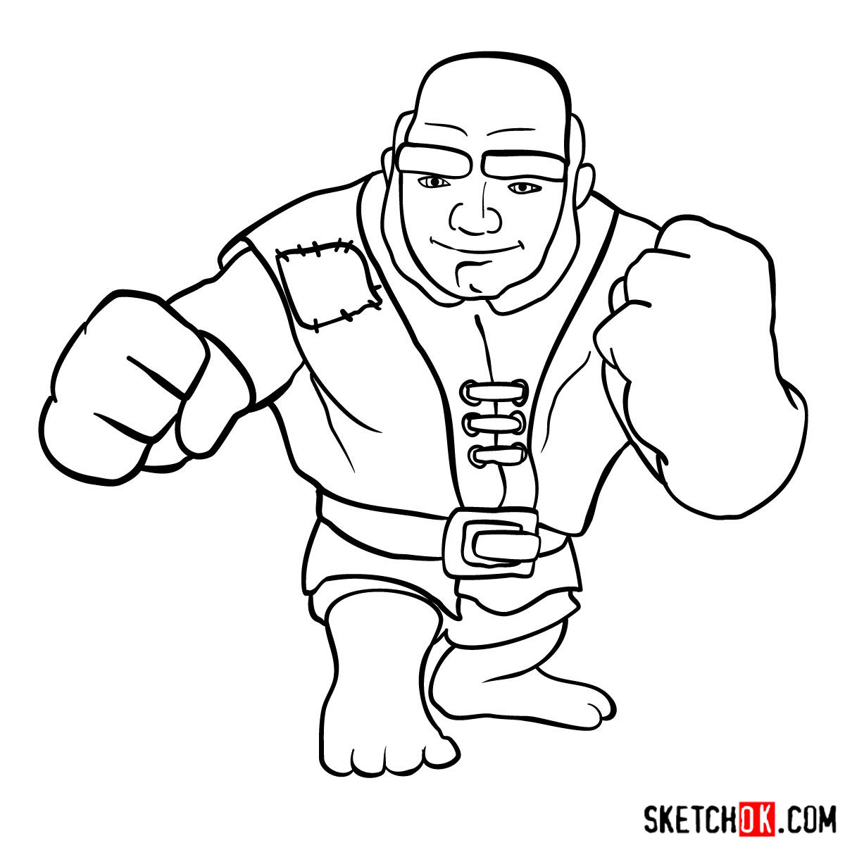 1200x1200 how to draw giant from clash of clans - Giant Drawing