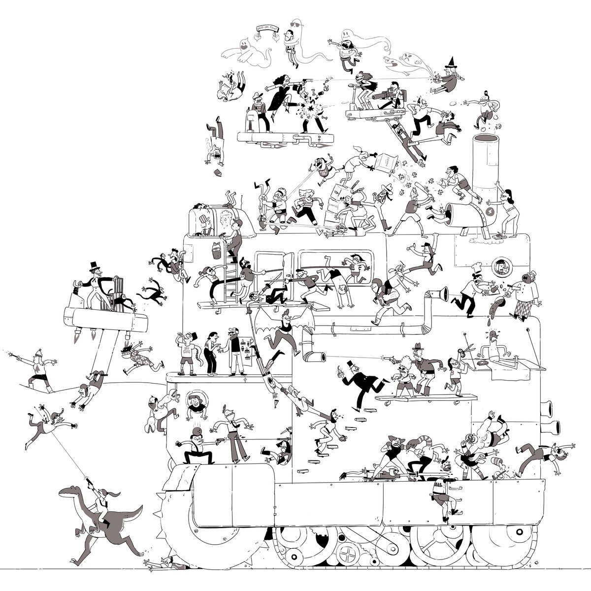 1200x1200 artist adds one character to a giant drawing every day booooooom - Giant Drawing