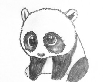 340x270 Giant Panda Drawing Etsy - Giant Panda Drawing