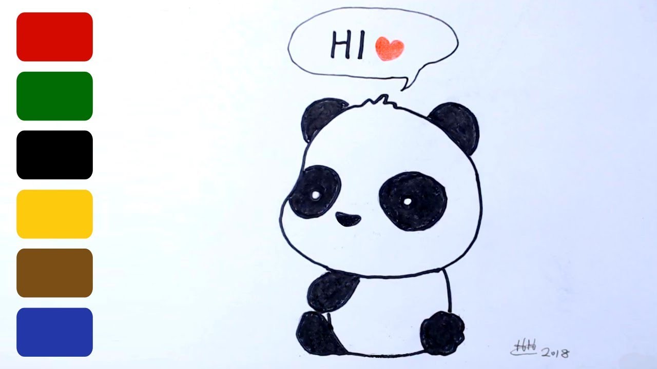 1280x720 How To Draw A Panda - Giant Panda Drawing