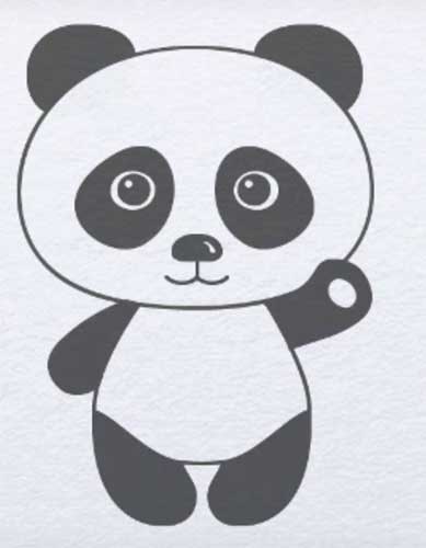 389x500 How To Draw A Panda Cute, Baby Step - Giant Panda Drawing