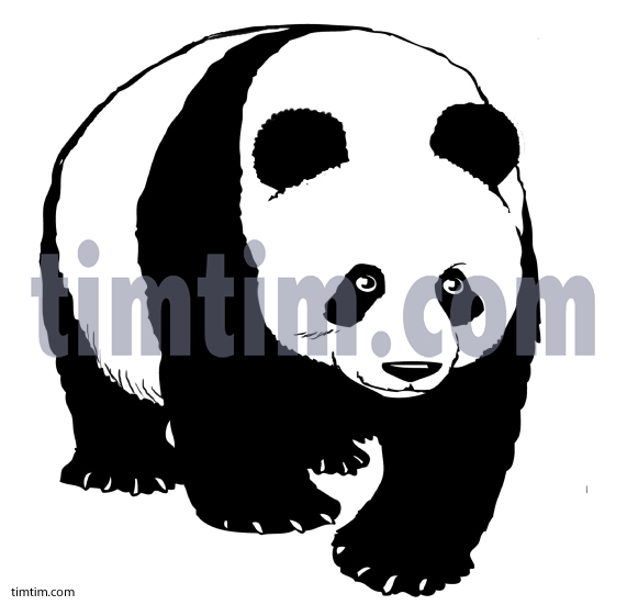 571x551 Free Drawing Of Giant Panda Bw From The Category Wild Animals - Giant Panda Drawing