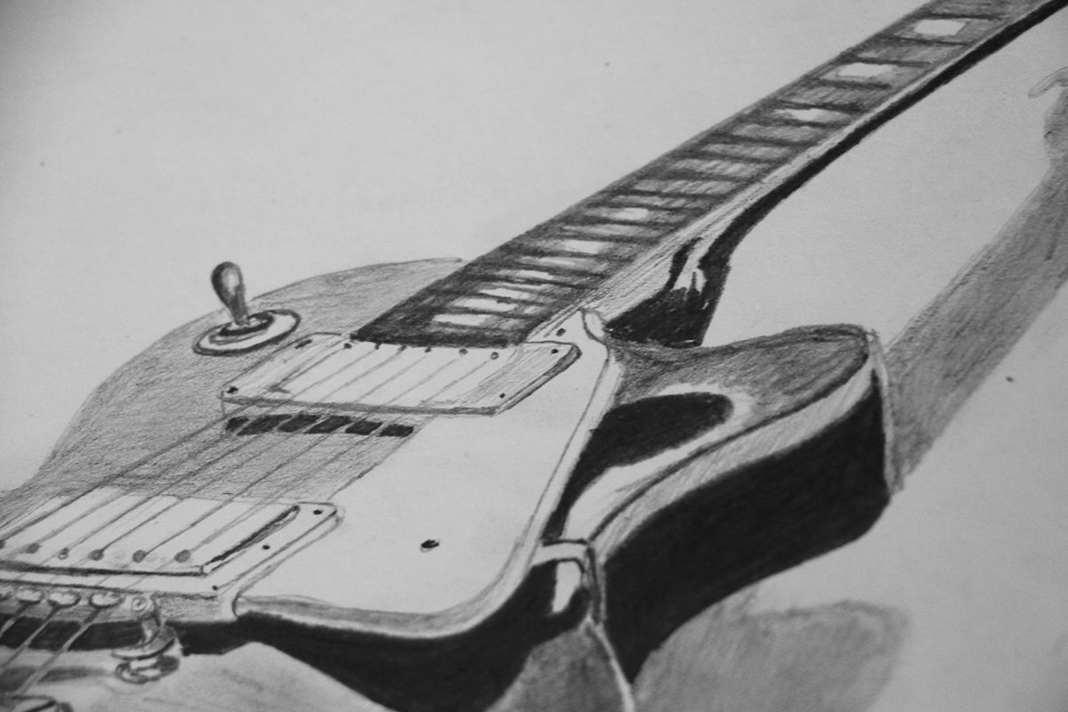 Gibson Les Paul Drawing at PaintingValley.com | Explore collection of ...