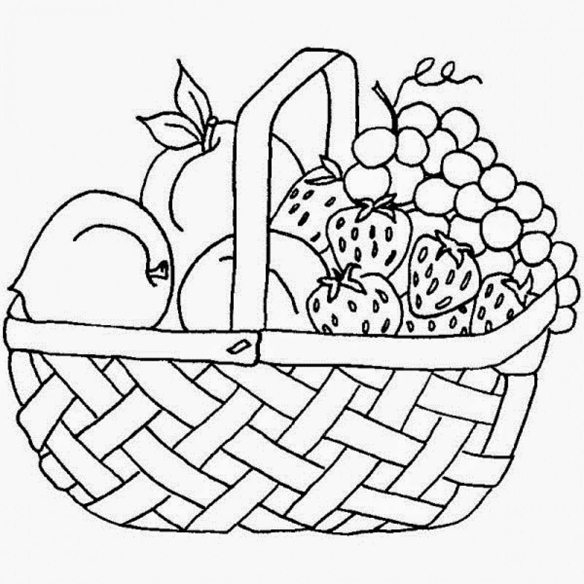 1164x1164 draw a fruit basket fruit basket for kids kids coloring europe - Gift Basket Drawing