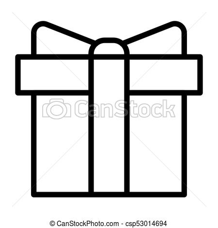 450x470 gift box pixel perfect vector thin line icon simple minimal - Gift Box Drawing