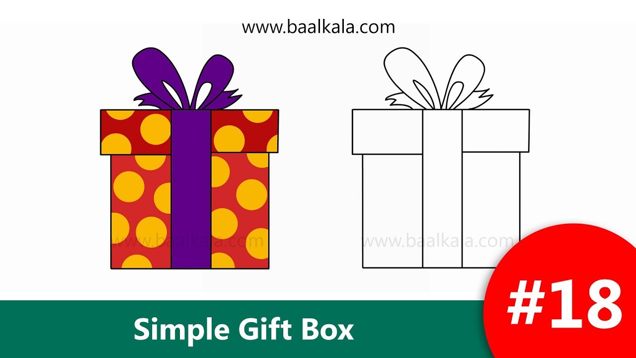 1280x720 how to draw simple gift box or present box drawing - Gift Box Drawing