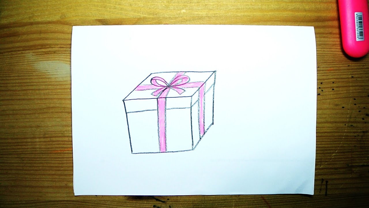 1280x720 how to draw a gift box - Gift Box Drawing