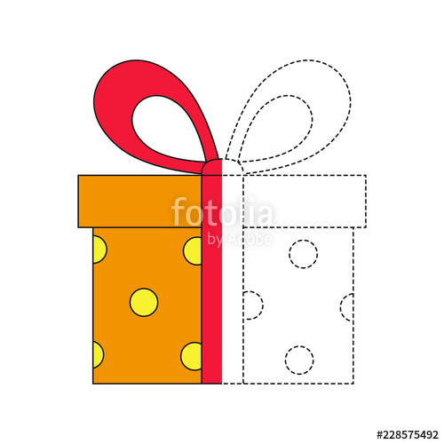500x500 Drawing Worksheet For Preschool Kids With Easy Gaming Level - Gift Box Drawing