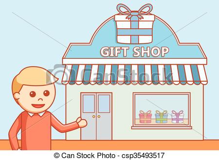 450x329 Gift Shop Doodle Illustration - Gift Shop Drawing