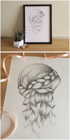 236x472 Hair Drawing Illustr Gift Shop Drawings, How To Draw Hair - Gift Shop Drawing