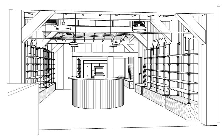 753x461 Smith Buckley Architects,ben Jerry's Gift Shop - Gift Shop Drawing