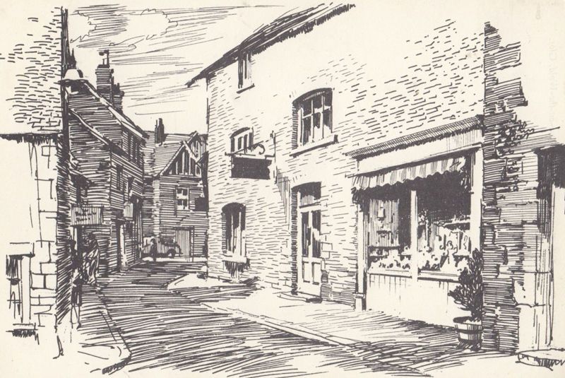 800x535 Stow On The Wold Gift Shop Vintage Artists Drawing Postcard - Gift Shop Drawing