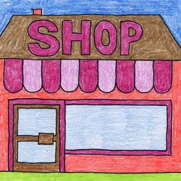 365x365 Gift Shop Drawing Easy - Gift Shop Drawing