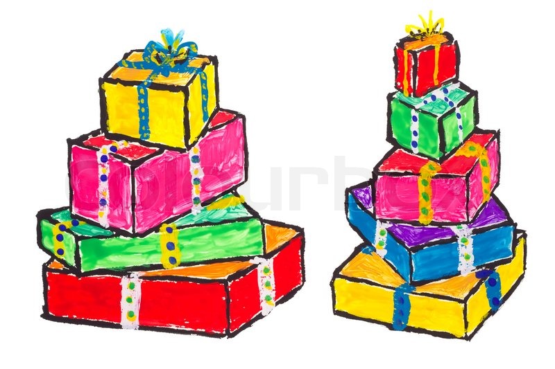800x533 Christmas Gifts Concept Isolated Stock Photo Colourbox - Gifts Drawing