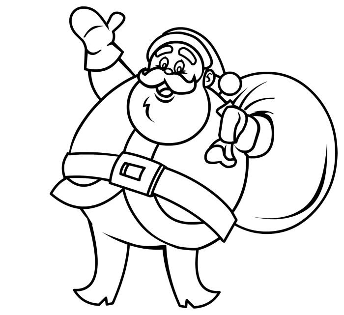 700x641 How To Draw Santa Claus With Gifts Step Santa Claus Images - Gifts Drawing