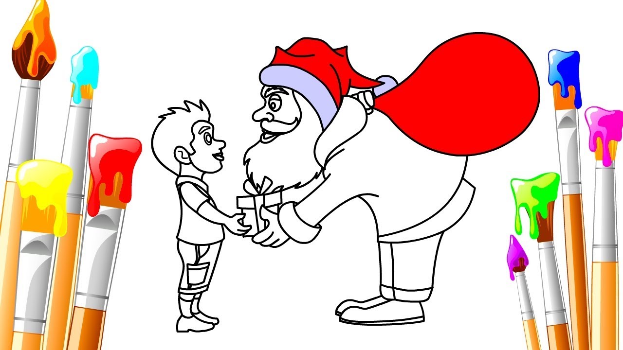1280x720 How To Draw Santa Claus Gift For Kids Step - Gifts Drawing